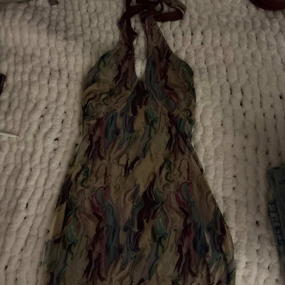 Nasty Gal Vibrant Multi-Colored Halter Dress